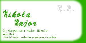 nikola major business card